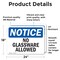 Signmission No Glassware Allowed, 24 in W x Rectangle, Vinyl Decal OS-2PACK-NS-D-1824-L-14635 - alternate 6